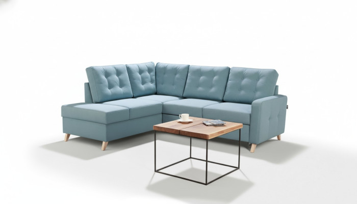 Bettfunktion Stoff Ecksofa L-Form Sofa Couch Design Couch Polster Textil Modern