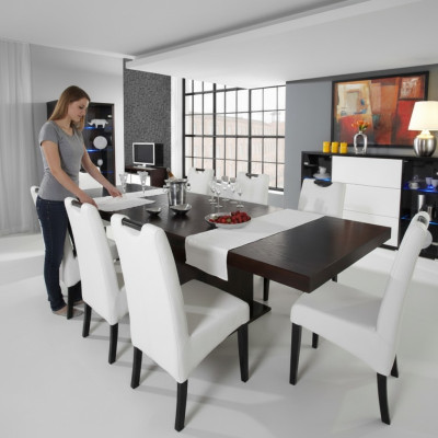 Komplett Set Esstisch + 6 Stühle Esszimmer Set Ess Gruppe Holz Tisch