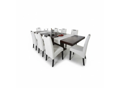 Komplett Set Esstisch + 6 Stühle Esszimmer Set Ess Gruppe Holz Tisch