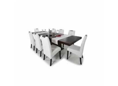Komplett Set Esstisch + 8 Stühle Esszimmer Set Ess Gruppe Holz Tisch