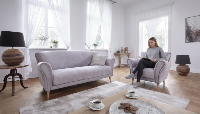 Sofagarnitur 3+1+1 Sitzer Sofas Couch Polster Garnitur Moderne Couchen Stoff Neu