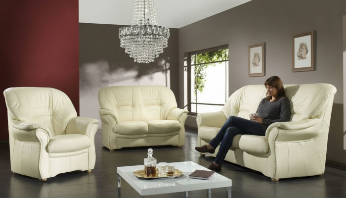 Sofas Couch Polster Garnitur Couchen Kunstleder Sofagarnitur 3+2+1