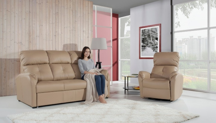 Sofagarnitur 3+1+1 Sitzer Set Design Sofas Polster Couchen Relax Leder
