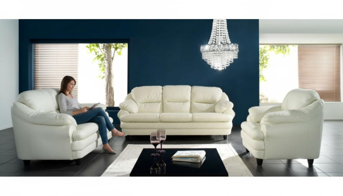 Sofagarnitur 3+1+1 Sitzer Set Design Sofas Polster Relax Couchen Leder