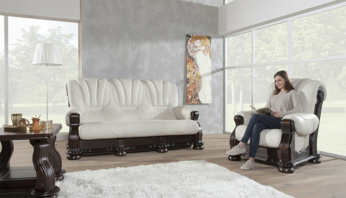 Sofagarnitur 3+1+1 Sitzer Klassischer Wohnlandschaft Sofas Polster Couchen Neu
