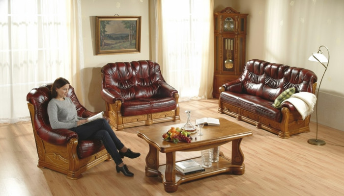 Sofagarnitur 3+1+1 Sitzer Klassischer Wohnlandschaft Polster Sofas Couchen Neu