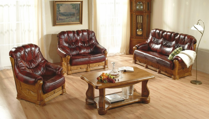 Sofagarnitur 3+1+1 Sitzer Klassischer Wohnlandschaft Polster Sofas Couchen Neu