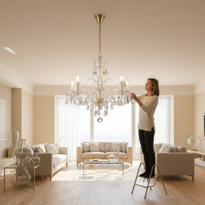  Kron Chandeliers Lampe Plafonniers Luminaires Lampes Cristal Éclairage Bohemia