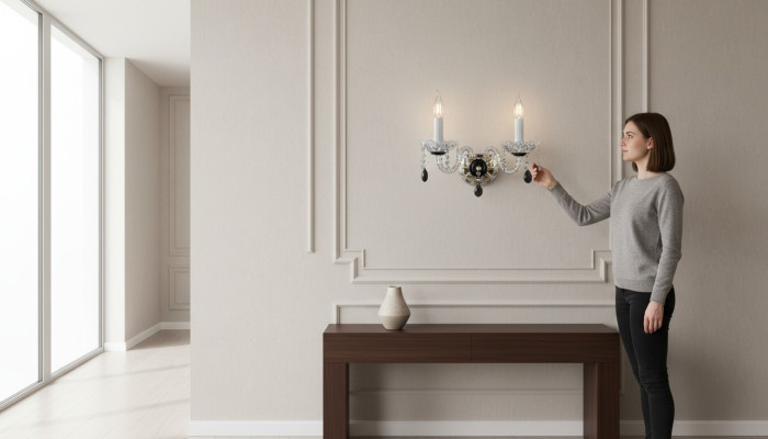 -Wandleuchte Bohemia Luster Antik Stil Kronleuchter Wand Lampen Wandlampe Neu
