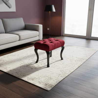 Hocker Roma Designer Luxus Hocker Polster Sitz Textil Relax Beistell Sofa Neu