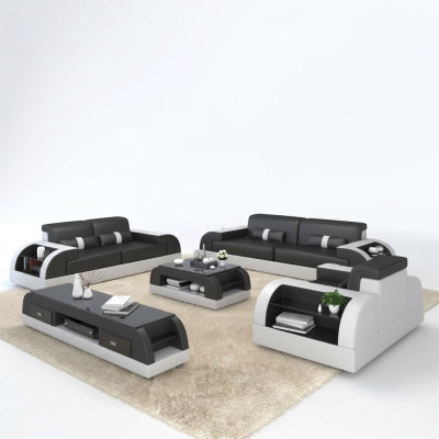 Sofagarnitur Couch Polster Sofa 3+1 Komplett Set Garnituren Design Leder 2tlg.