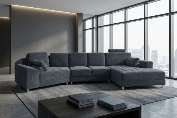 Moderne Textil Sofa Eckcouch Polster Wohnzimmer LForm Wohnlandschaft USB Ecksofa