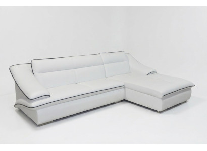 Eck Sofa Leder mit USB,Eck Garnitur Ecke Landschaft Polster Design Wohn L Form