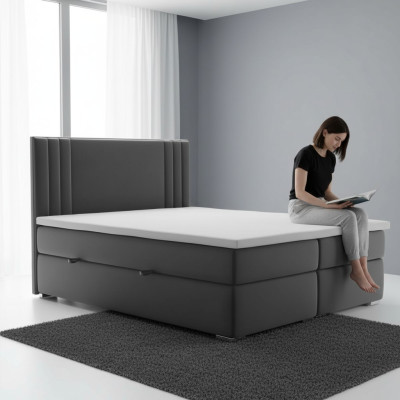 Boxspring Bett Doppel Hotel Komplett Set Matratze Topper Betten Funktion Kasten