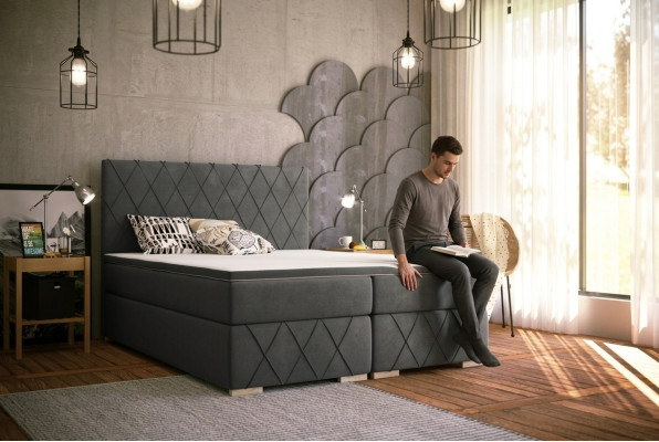 Doppel Bett Komplett Set Matratze Boxspring Topper Betten Funktion Kasten Hotel