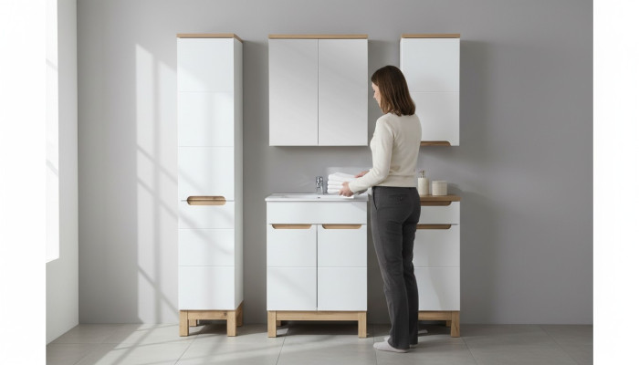 Design Möbel Waschbecken Badezimmer Bad Set Garnitur Schrank Badmöbelsets 5tlg.