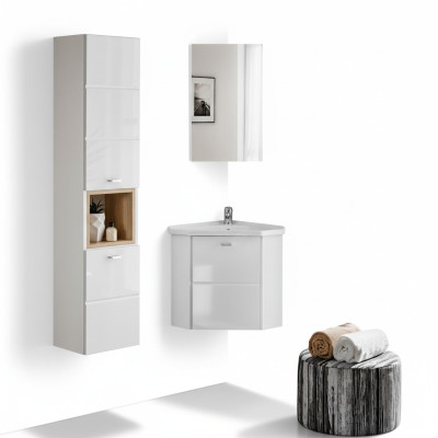 3-tlg. Waschplatz Badmöbel Badezimmer Dekor Set Waschtisch Waschbecken