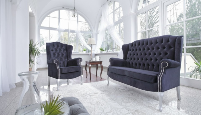 Klassische Chesterfield Sofagarnitur 3+1 Sitzer Sofa Couch Polster Samt