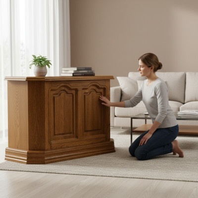 Konsolentisch Braun Holz Schublade und Regal Beistelltisch Anrichte