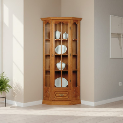 Klassische Schrank Anrichte Vitrine Kommode Vitrinen Glasschrank