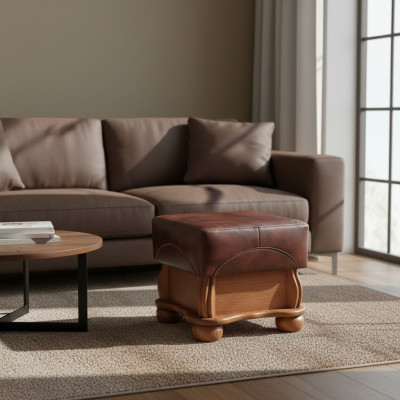 XXL Fußhocker Club Lounge Hocker Leder Textil Ottoman Designer Pufa Ottomane