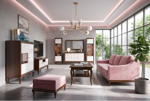 Wohnzimmer Set Vitrine Kommode Spiegel Wohnwände Kommoden Design