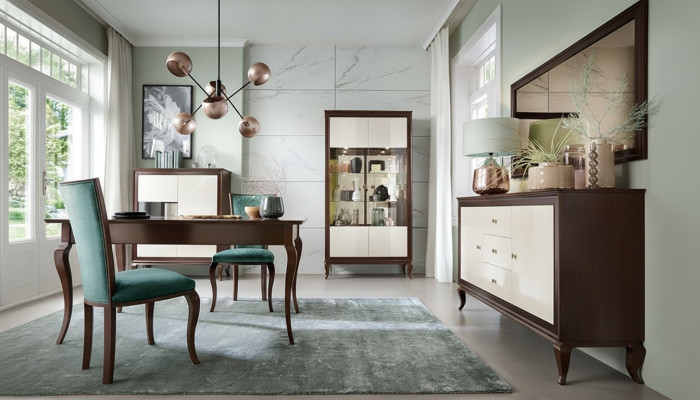 Komplett Set Esstisch + 6 Stühle Esszimmer Set Deko Ess Gruppe Holz Tisch