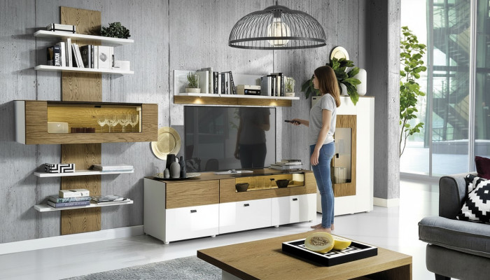 Set Modern Wohnwand Vitrinen Regal Schrank Wohnzimmer Barock Stil