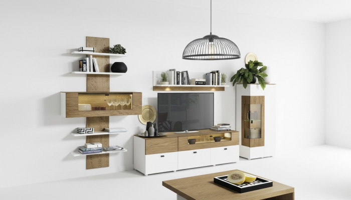Set Modern Wohnwand Vitrinen Regal Schrank Wohnzimmer Barock Stil