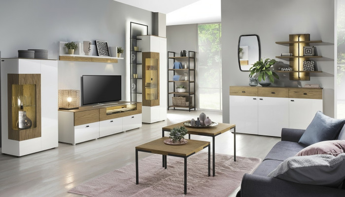 Set Modern Wohnwand Vitrinen RTV Schrank Wohnzimmer Barock Stil