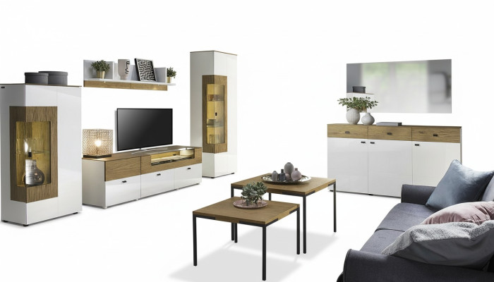 Set Modern Wohnwand Vitrinen RTV Schrank Wohnzimmer Barock Stil