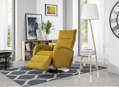 Sessel Lounge Designer Stuhl Polster Sofa 1 Sitzer Relax Drehbar Fernseh Stoff
