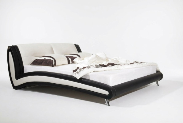 Designer Bett Betten Ehebett Doppelbett Polsterbett Schlafzimmer Lederbett