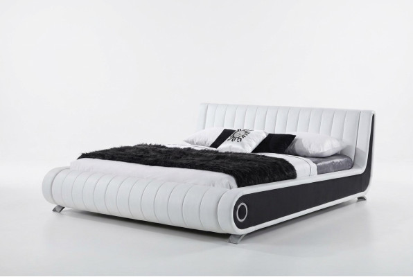 Designer Bett Ehebett Polsterbett Schlafzimmer Lederbett Neu Betten