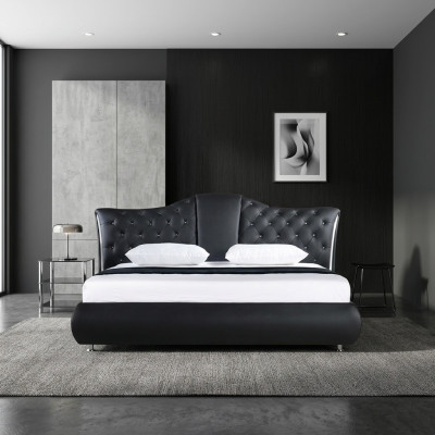 Chesterfield Bett Design Klassische Betten Doppel Leder Polster Schlafzimmer