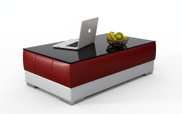 Sofatisch Design Wohnzimmer Leder Kaffee Glas Couch Polster Dekor Beistell