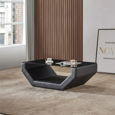 Edler Luxus Couchtische Glas Design Couch Tisch Sofa Beistell Leder Tische