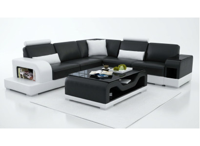 Schwarzer Couchtisch Glastisch Sofa Beistell Moderner Tisch Gepolsterte