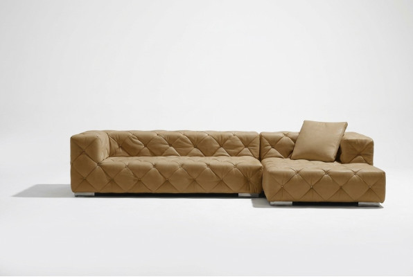 Chesterfield Leder Modern Couch Wohnlandschaft Ledersofa Ecksofa Sofa
