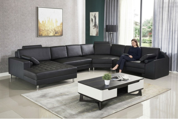Ecksofa U Form Sofa Couch Polster Ecksofa Wohnlandschaft Ledersofa