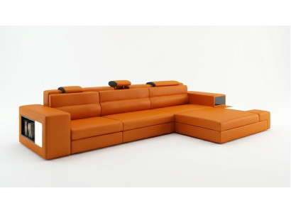 Designer Sofa Couch Garnitur Ecksofa mit Hocker Wohnlandschaft Polster