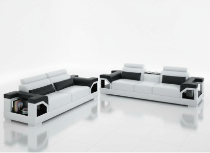 Leder Polster Couchen Sofa Luxuriöse Sofagarnitur Wohnzimmer 3+2 Set