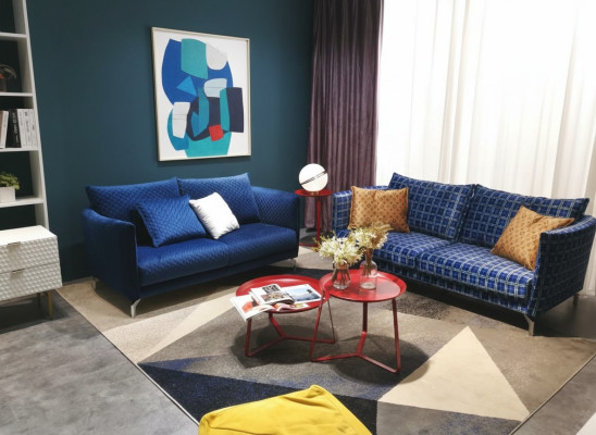 Design Polster Luxus Sitz Sofa Couch Textil Sofa 3 Sitzer Stoff Dreisitzer Samt