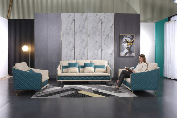 Sofagarnitur 3+1+1 Sitzer Set Sofa Polster Couch Leder Polster Garnitur