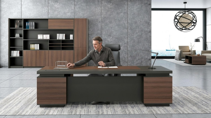 Chef Tisch Holz Tische Eckschreibtisch Bürotisch Arbeitstisch Büro Einrichtung