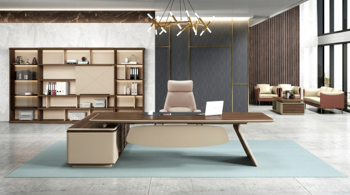 Büroeinrichtung 2tlg. Set Chef Tisch Aktenschrank Schreibtisch Tische Regal