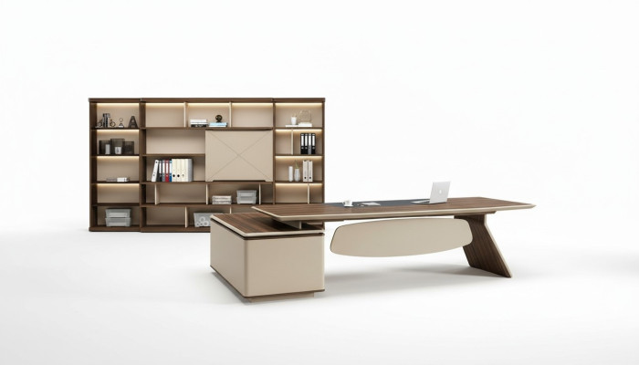 Büroeinrichtung 2tlg. Set Chef Tisch Aktenschrank Schreibtisch Tische Regal