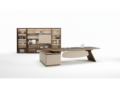 Büroeinrichtung 2tlg. Set Chef Tisch Aktenschrank Schreibtisch Tische Regal