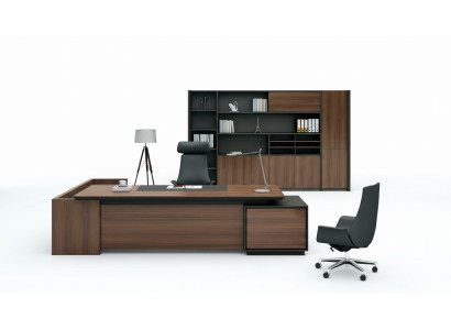 Ecktisch Schreibtisch + Schrank Regal Holz 2tlg. Set Büro Einrichtung