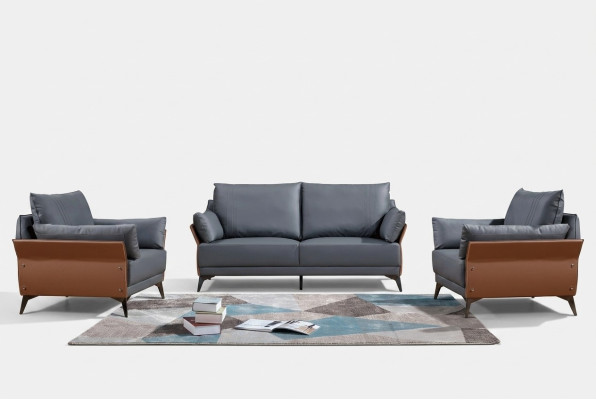 Sofagarnitur 3+1+1 Sitzer Sofas Couch Polster Garnitur Möbel Couchen Leder Büro